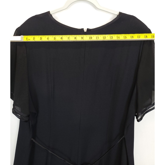 Jeffrey & Dara Dress Tie Back Sheer Short Sleeve Women 22 Black Modest Capsule - Picture 5 of 11